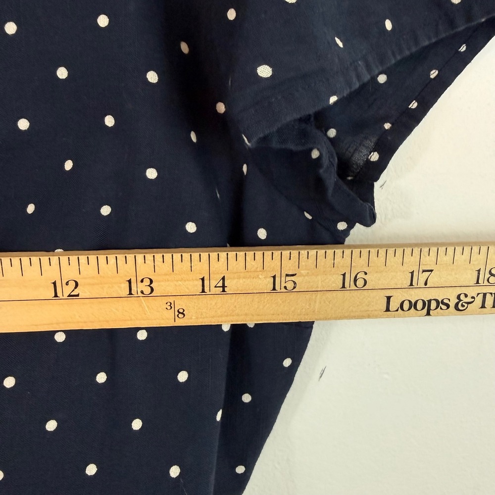 Abercrombie & Fitch Polka Dot Mini Dress S Tie Front Button Cotton Pockets Retro - Picture 12 of 14